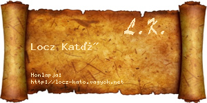 Locz Kató névjegykártya